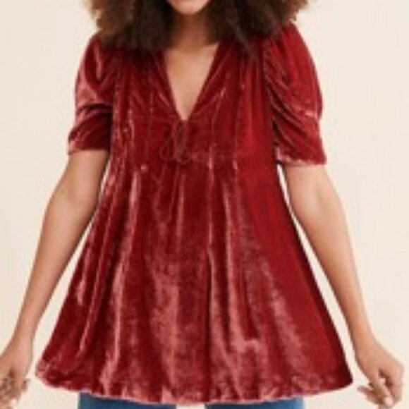 Free People Tops - Free People Adelle Velvet Tunic